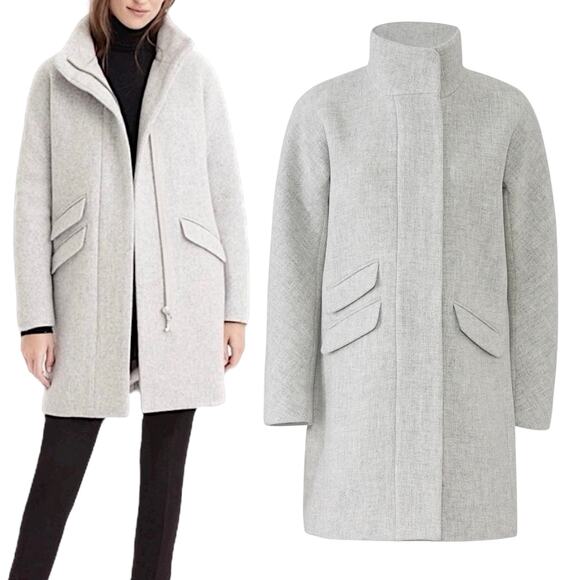 J. Crew Cocoon Coat in Italian Stadium Cloth Wool Blend Gray Size 2 - Picture 1 of 11